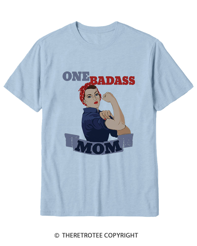 TheRetroTee One Badass Mom 1950s Cotton T-Shirt