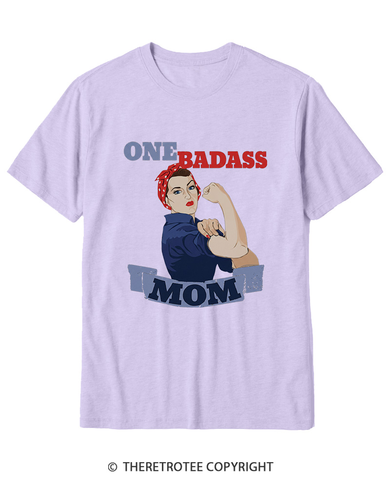 TheRetroTee One Badass Mom 1950s Cotton T-Shirt