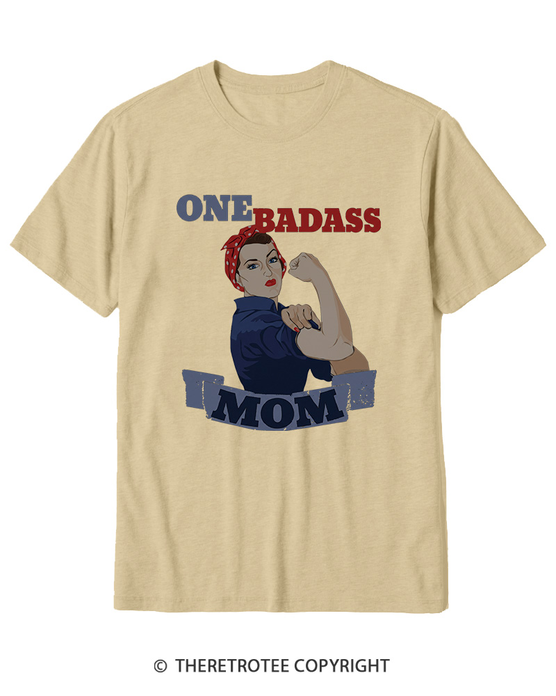 TheRetroTee One Badass Mom 1950s Cotton T-Shirt