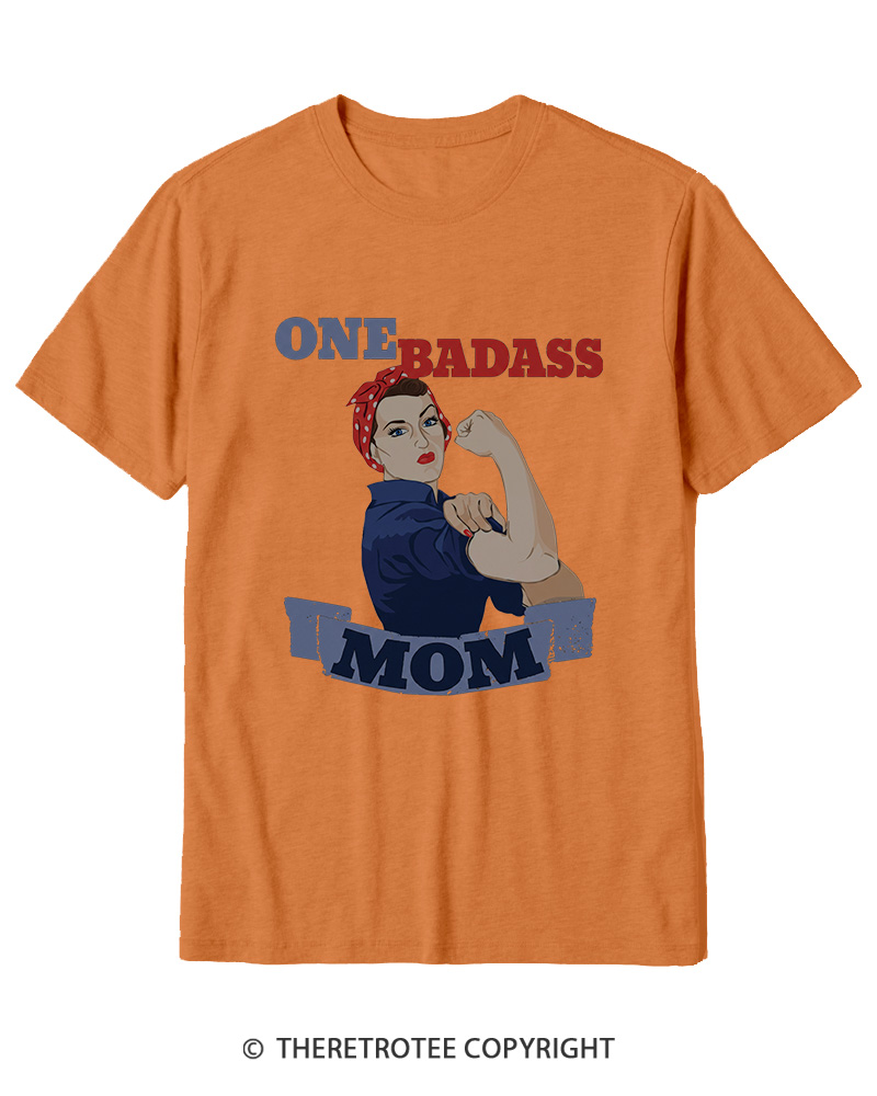 TheRetroTee One Badass Mom 1950s Cotton T-Shirt