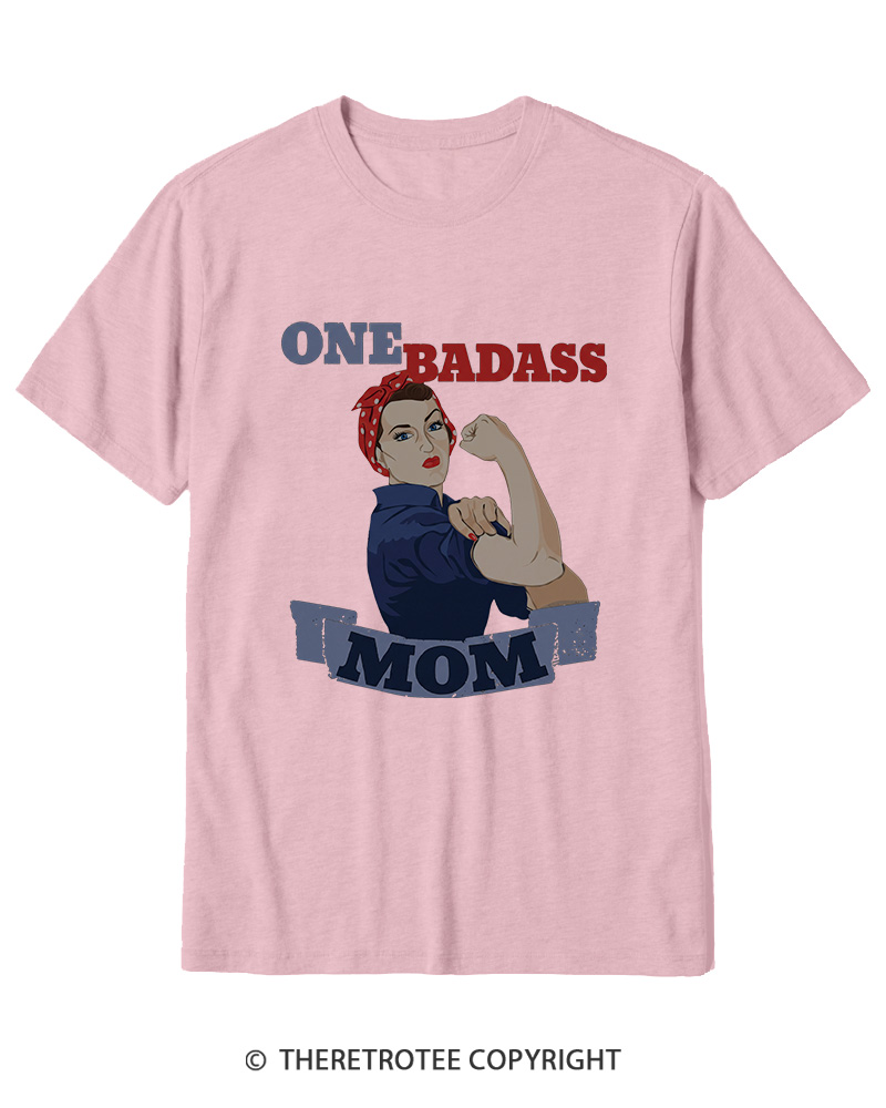 TheRetroTee One Badass Mom 1950s Cotton T-Shirt