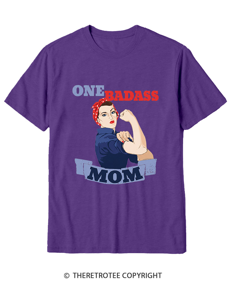 TheRetroTee One Badass Mom 1950s Cotton T-Shirt