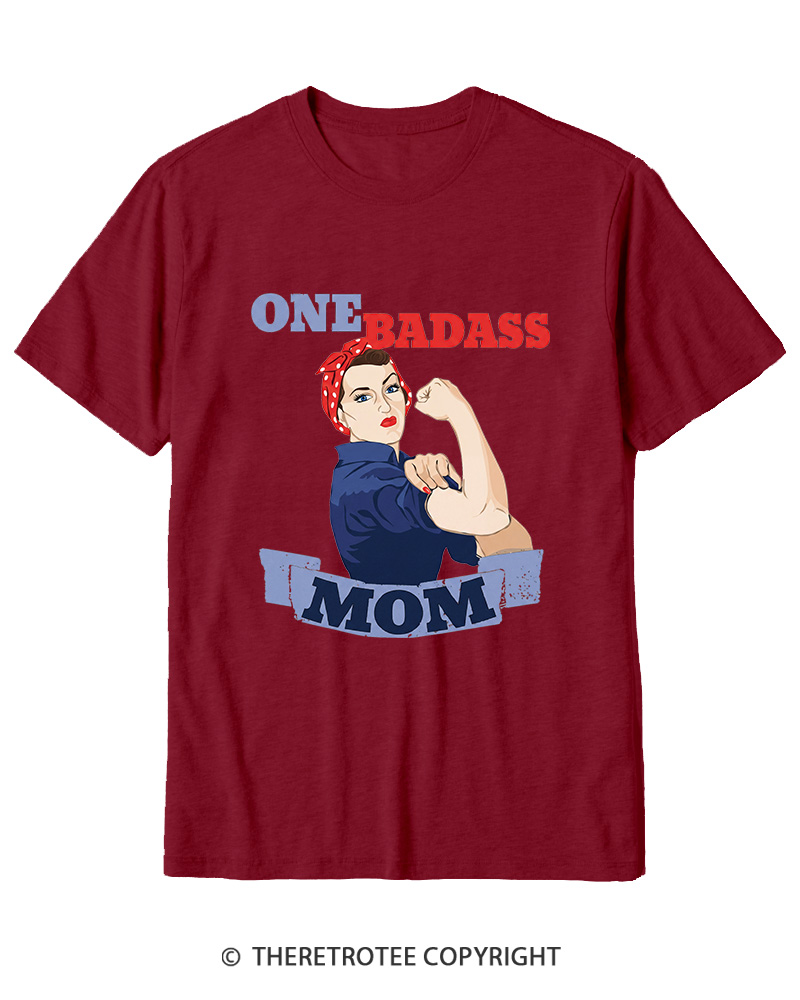 TheRetroTee One Badass Mom 1950s Cotton T-Shirt