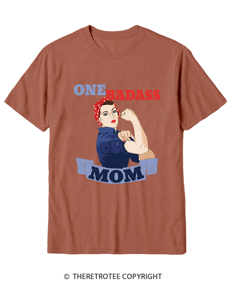 TheRetroTee One Badass Mom 1950s Cotton T-Shirt