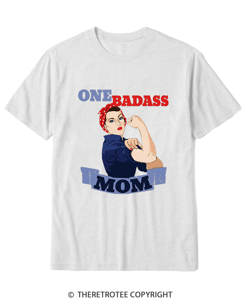 TheRetroTee One Badass Mom 1950s Cotton T-Shirt