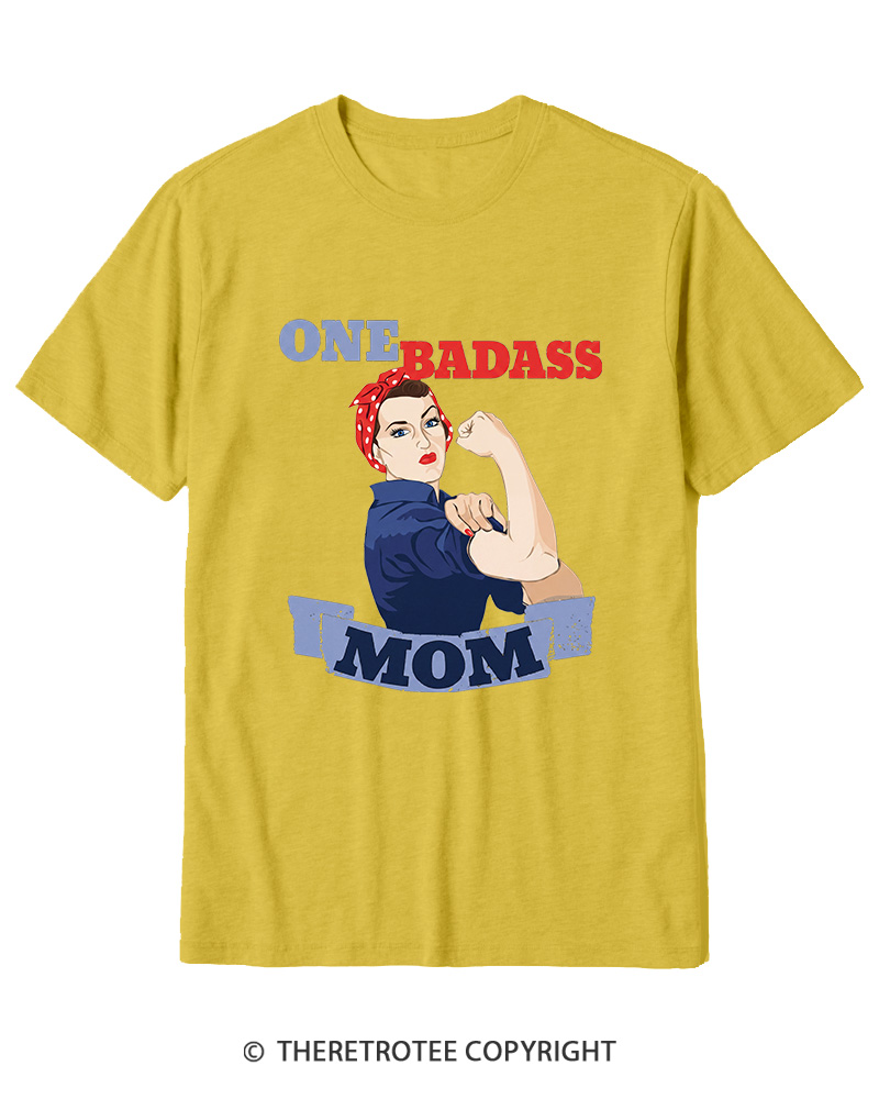 TheRetroTee One Badass Mom 1950s Cotton T-Shirt