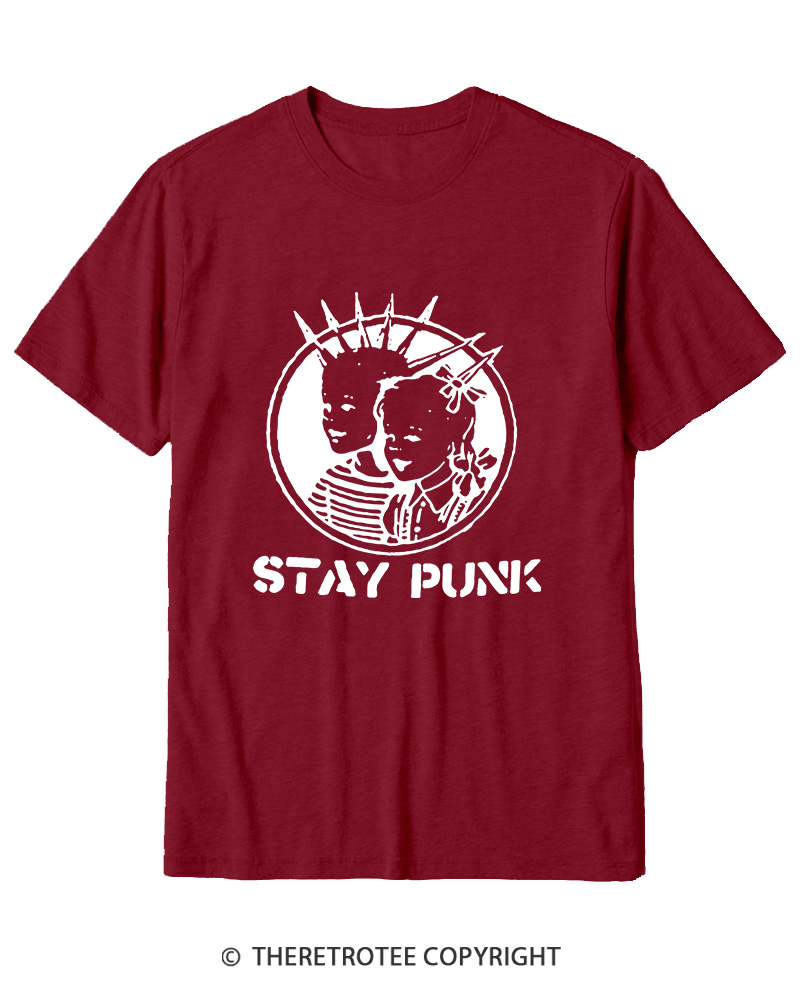 TheRetroTee Stay Punk Cotton T-Shirt