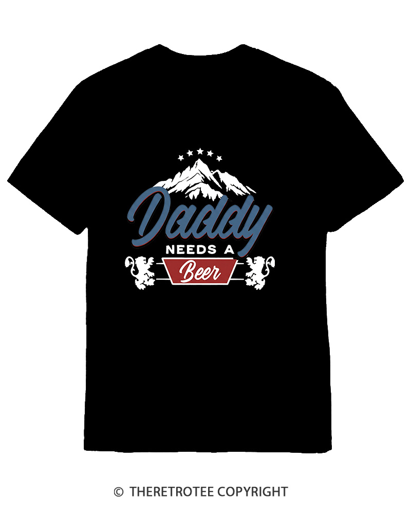 TheRetroTee Dad Needs A Beer 1970s Cotton T-Shirt