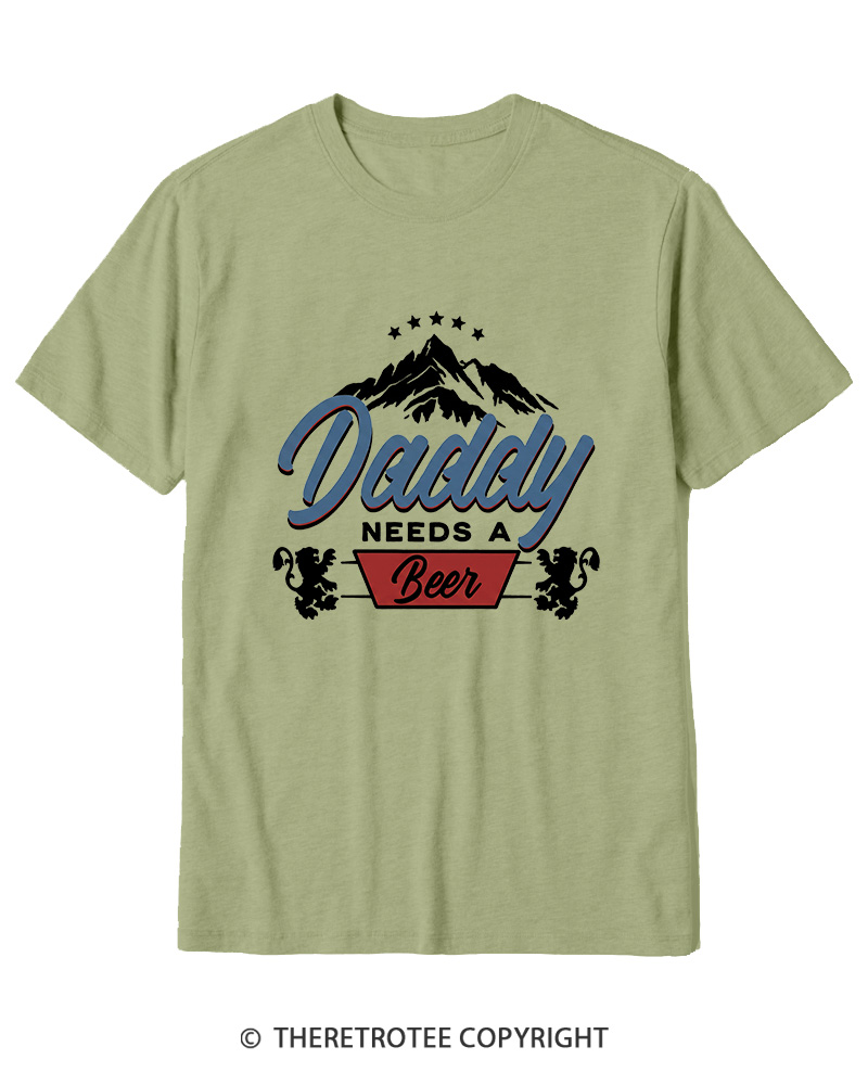 TheRetroTee Dad Needs A Beer 1970s Cotton T-Shirt