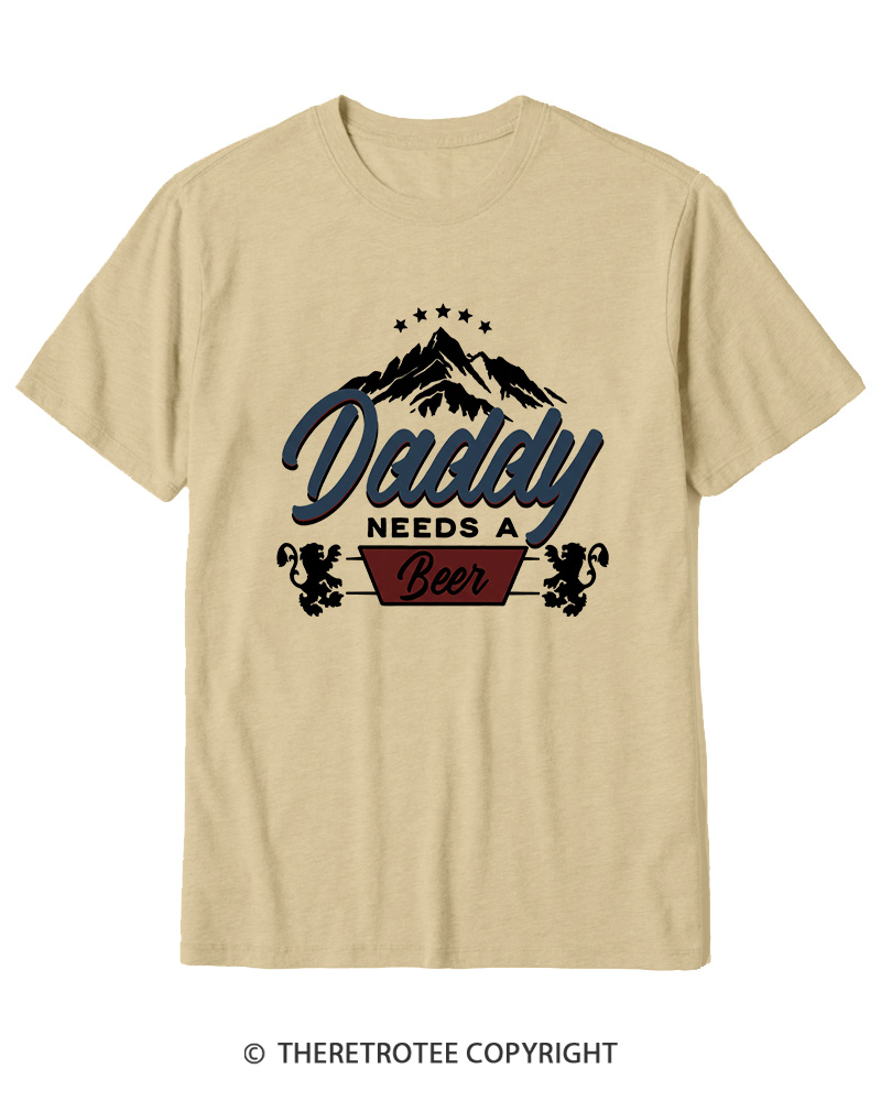 TheRetroTee Dad Needs A Beer 1970s Cotton T-Shirt