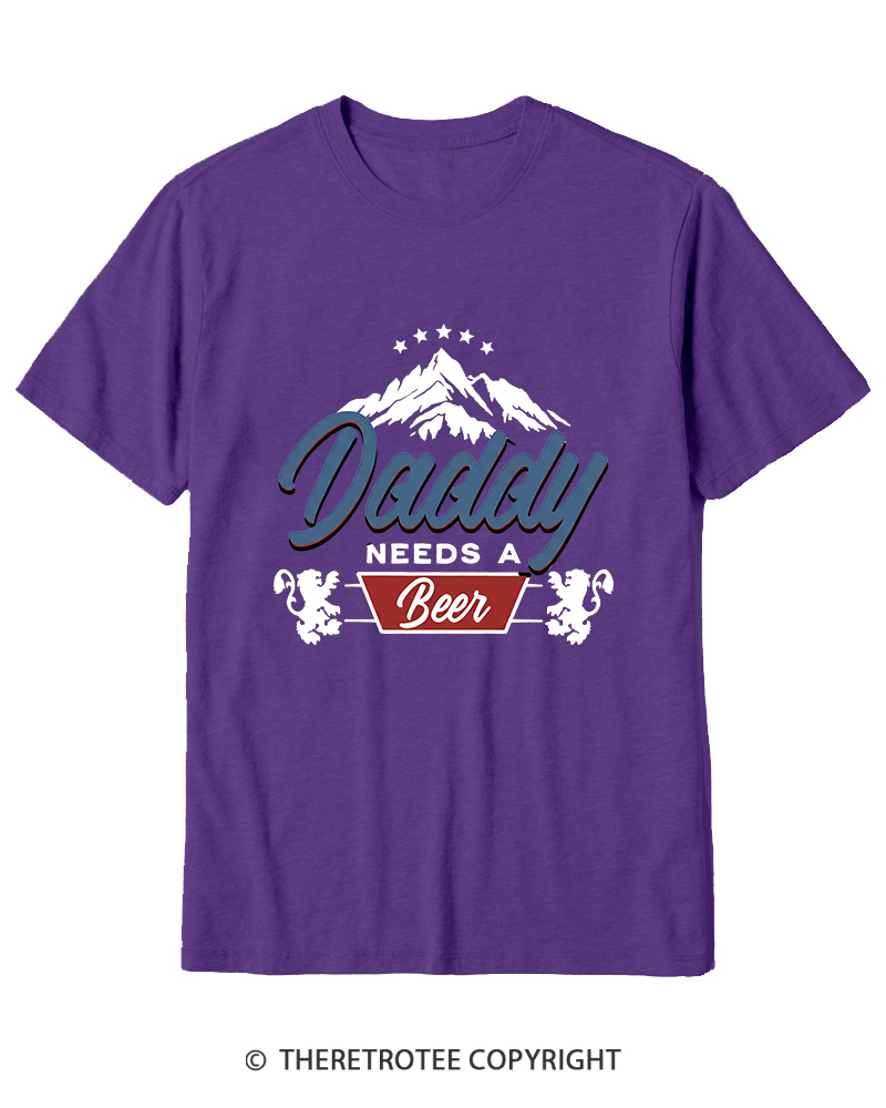 TheRetroTee Dad Needs A Beer 1970s Cotton T-Shirt