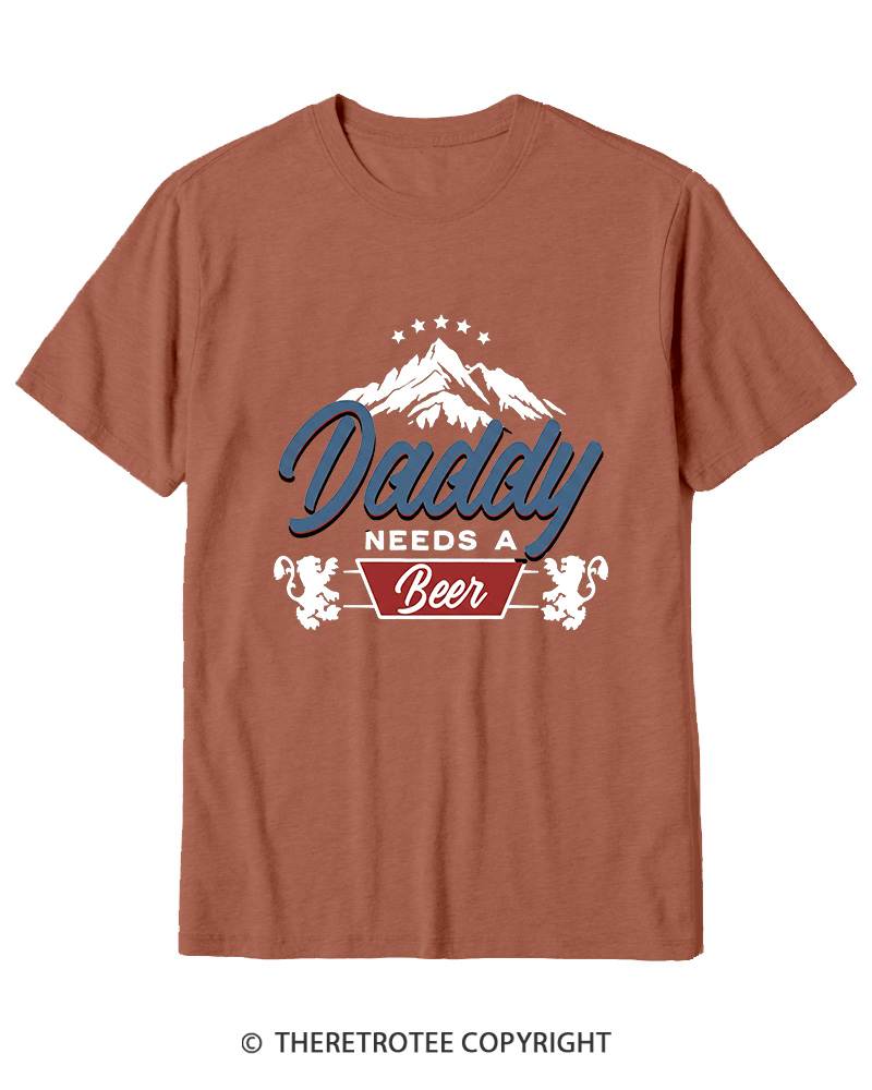 TheRetroTee Dad Needs A Beer 1970s Cotton T-Shirt