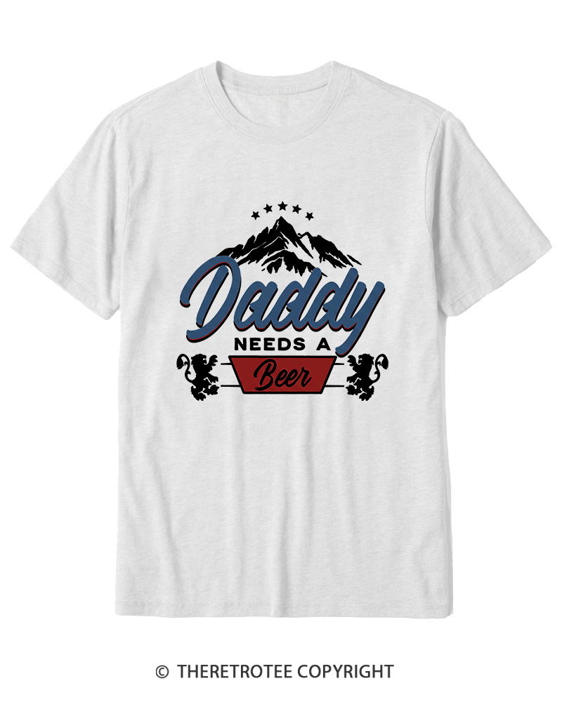 TheRetroTee Dad Needs A Beer 1970s Cotton T-Shirt