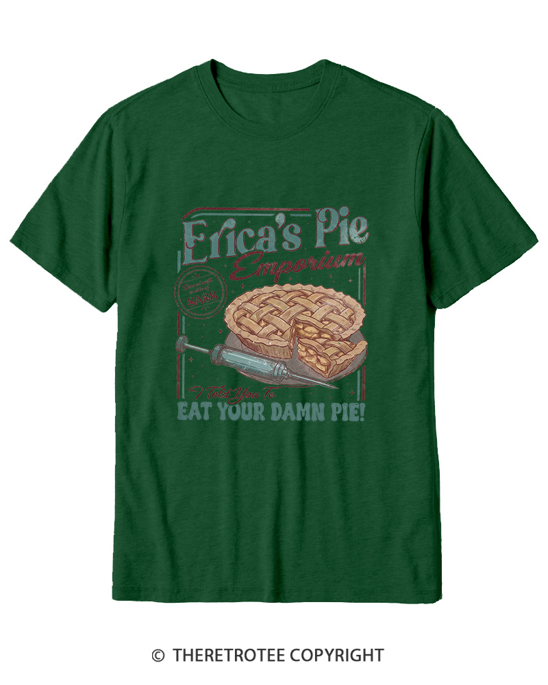 TheRetroTee Eat Your Damn Pie 1980s Cotton T-Shirt