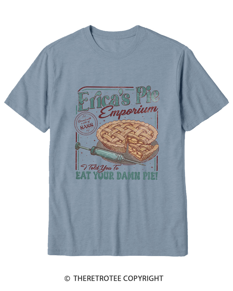 TheRetroTee Eat Your Damn Pie 1980s Cotton T-Shirt