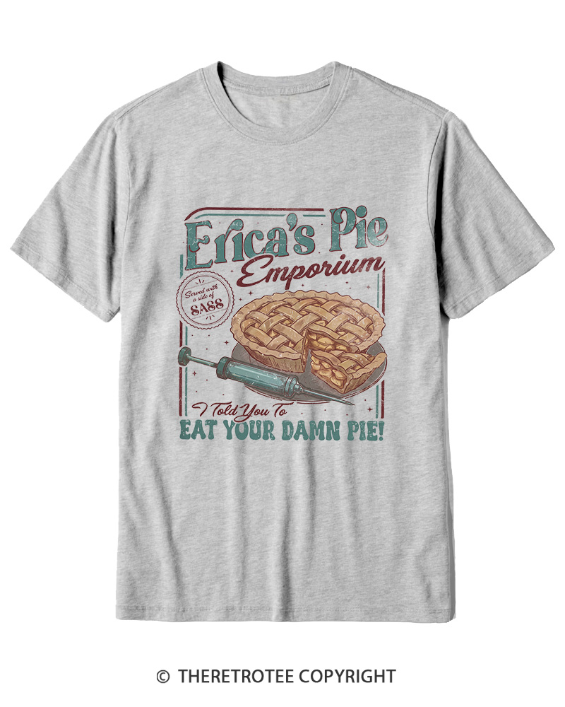 TheRetroTee Eat Your Damn Pie 1980s Cotton T-Shirt