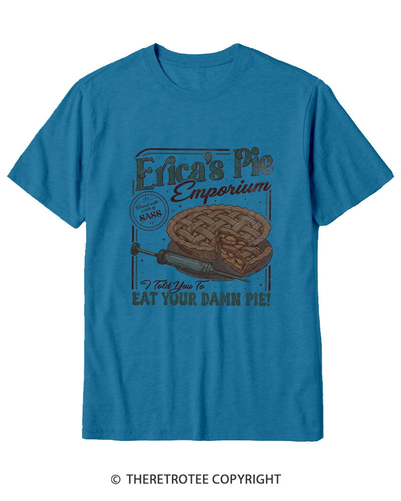 TheRetroTee Eat Your Damn Pie 1980s Cotton T-Shirt