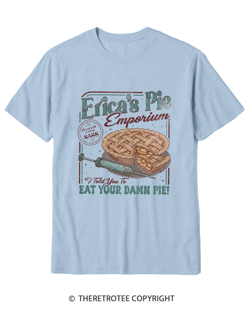 TheRetroTee Eat Your Damn Pie 1980s Cotton T-Shirt