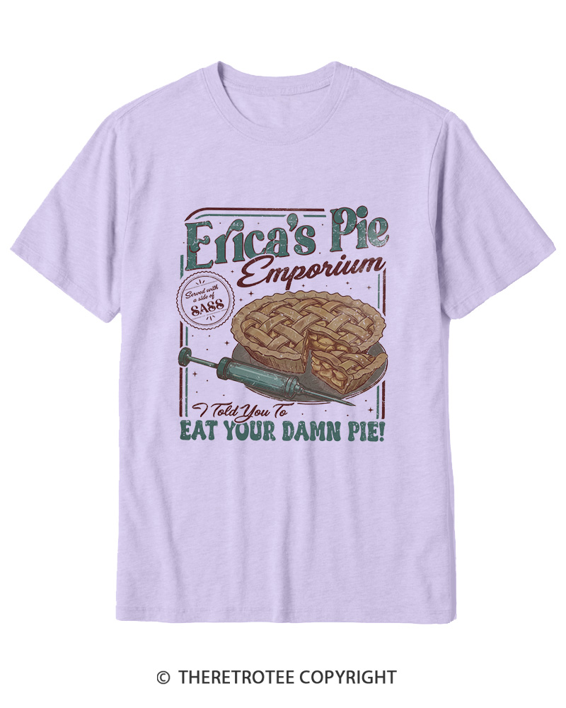 TheRetroTee Eat Your Damn Pie 1980s Cotton T-Shirt
