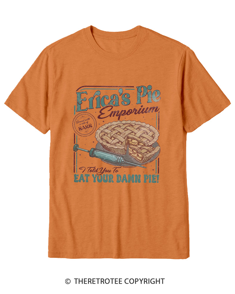 TheRetroTee Eat Your Damn Pie 1980s Cotton T-Shirt