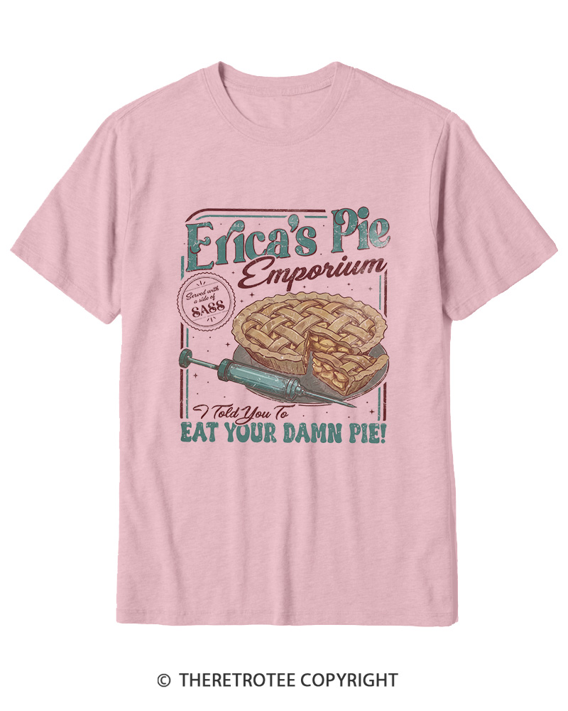 TheRetroTee Eat Your Damn Pie 1980s Cotton T-Shirt