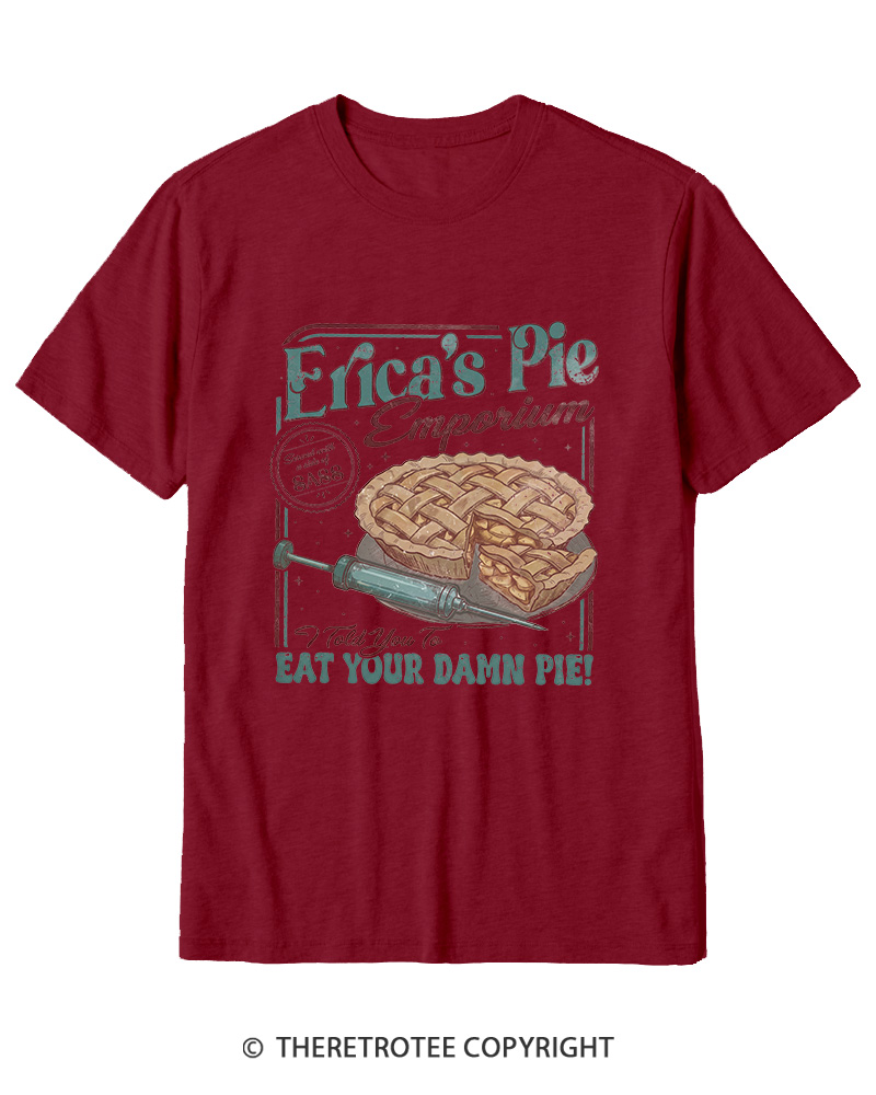 TheRetroTee Eat Your Damn Pie 1980s Cotton T-Shirt
