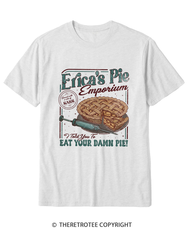 TheRetroTee Eat Your Damn Pie 1980s Cotton T-Shirt