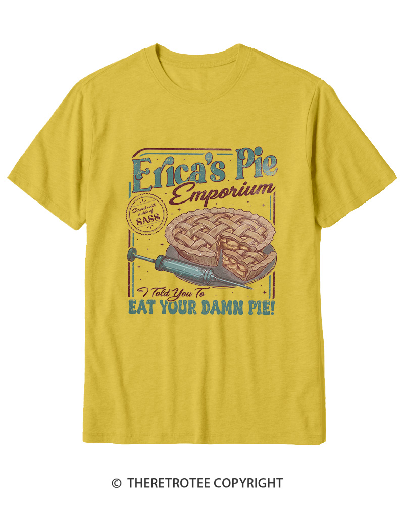 TheRetroTee Eat Your Damn Pie 1980s Cotton T-Shirt