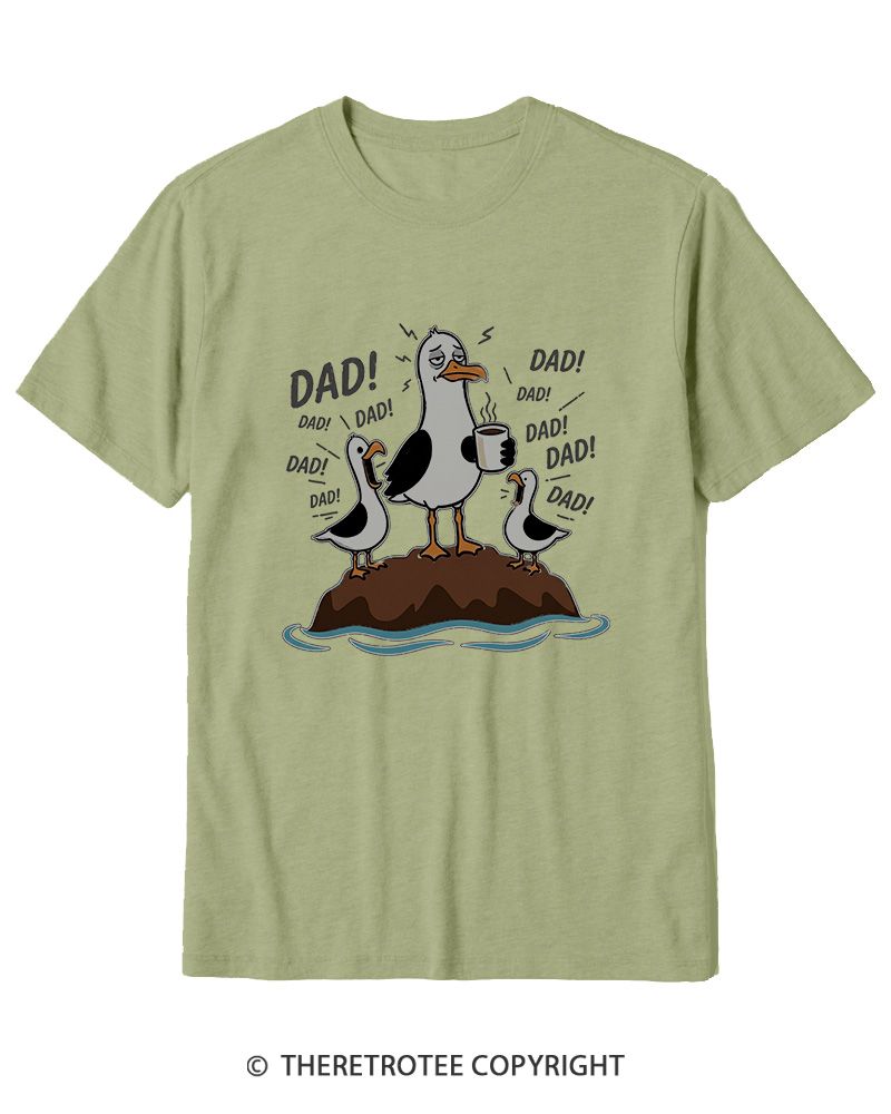 TheRetroTee Seagulls Dad Cotton T-Shirt