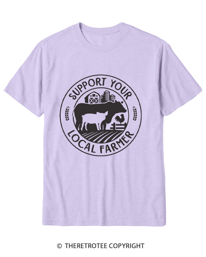 TheRetroTee Support Your Local Farmers 1970s Cotton T-Shirt