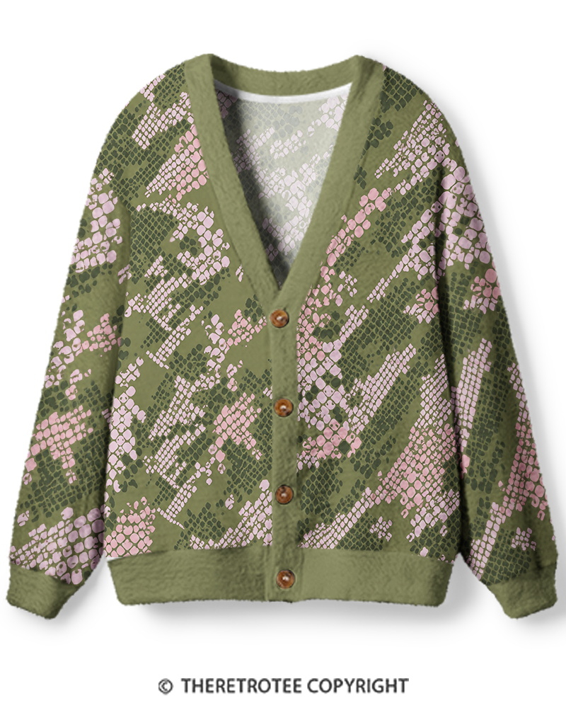 TheRetroTee Vintage 2000s Abstract Camo Unisex Cardigan Sweater