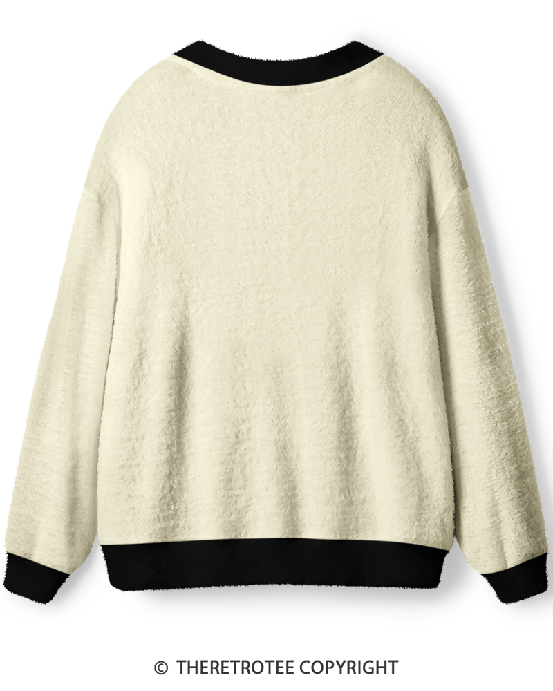 TheRetroTee 1950s Simple Holiday Cheer Unisex Cardigan Sweater
