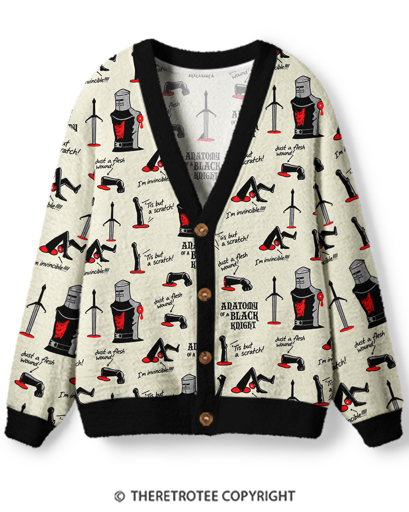 TheRetroTee 1990s Medieval Knight Humor Unisex Cardigan Sweater