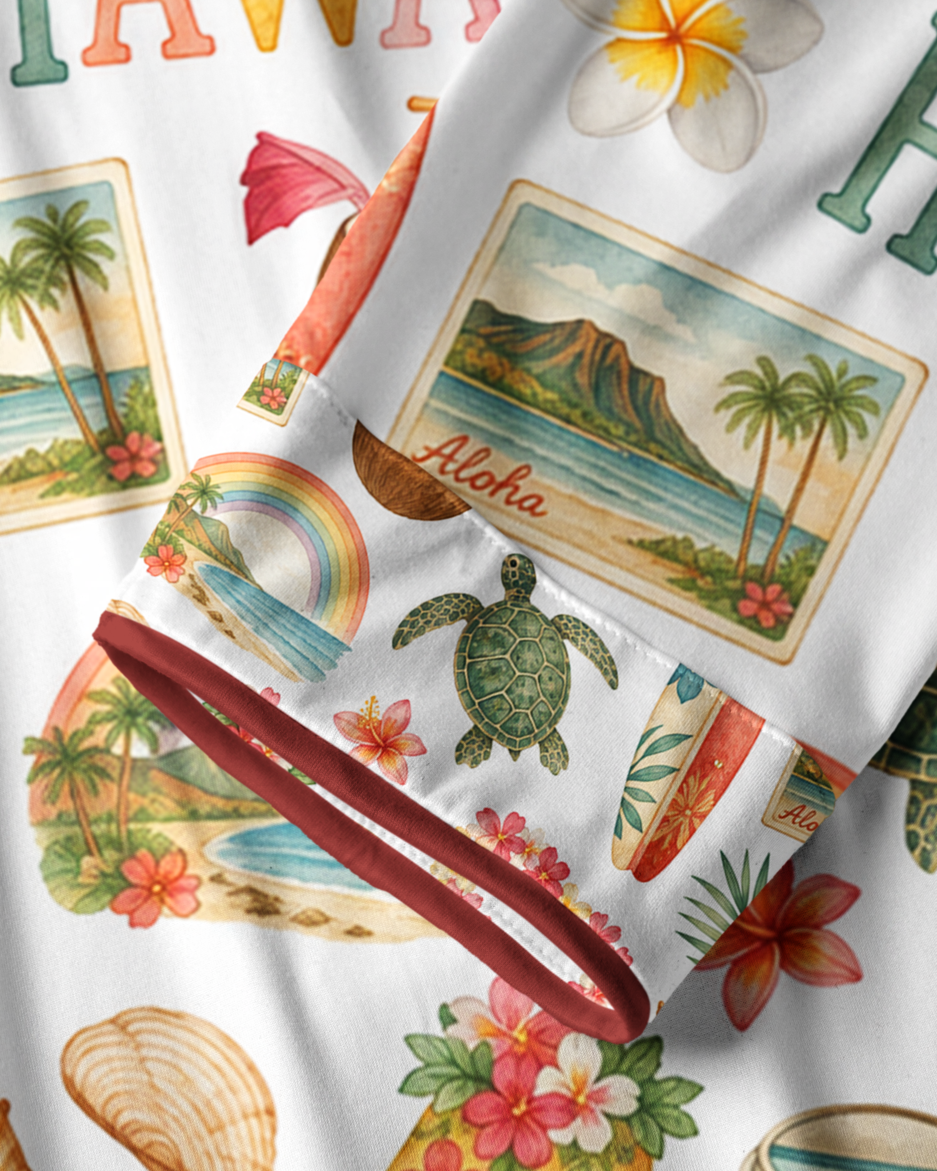 TheRetroTee Hawaiian Vibes Vintage Pajama Set