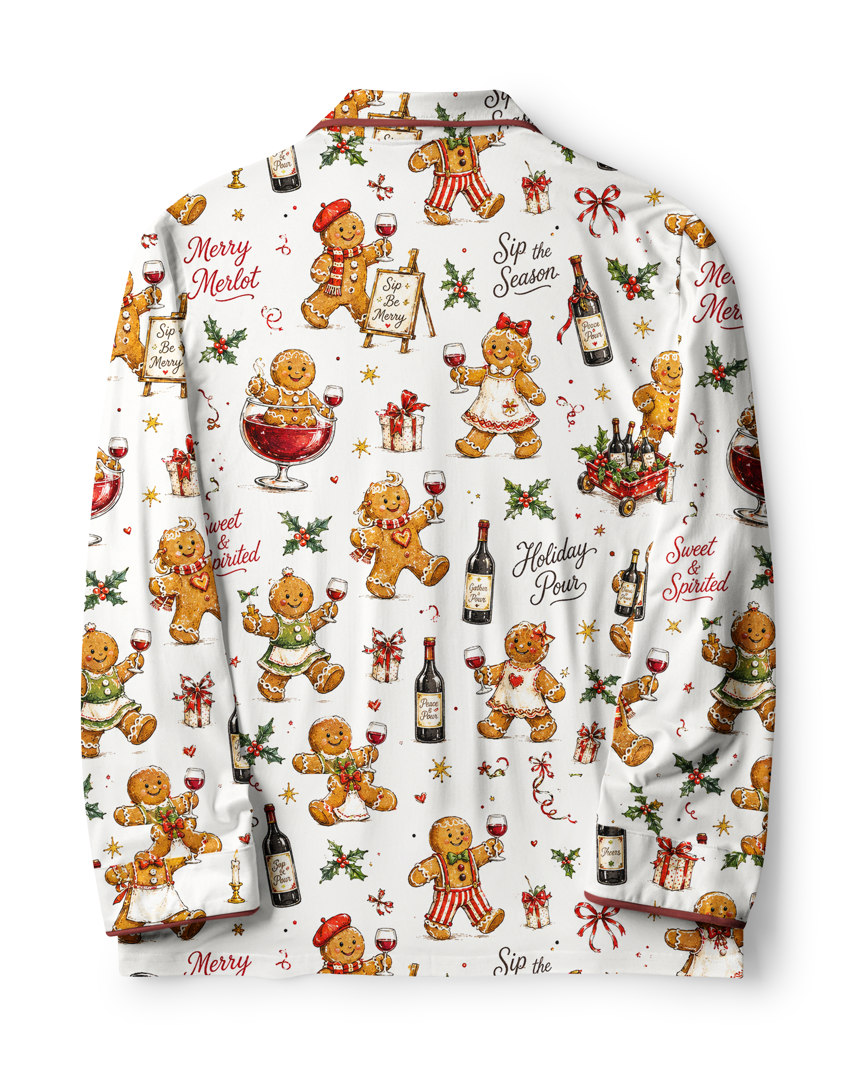TheRetroTee Ginger WineXmas Vintage Pajama Set
