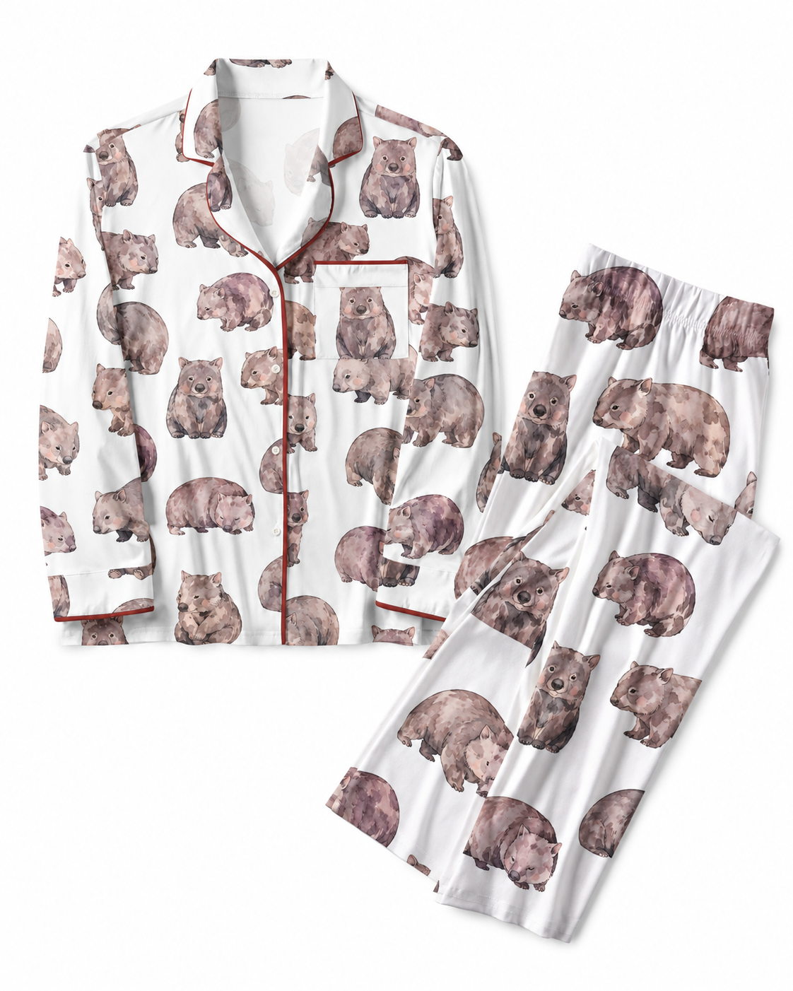 TheRetroTee Wombat Blush Vintage Pajama Set