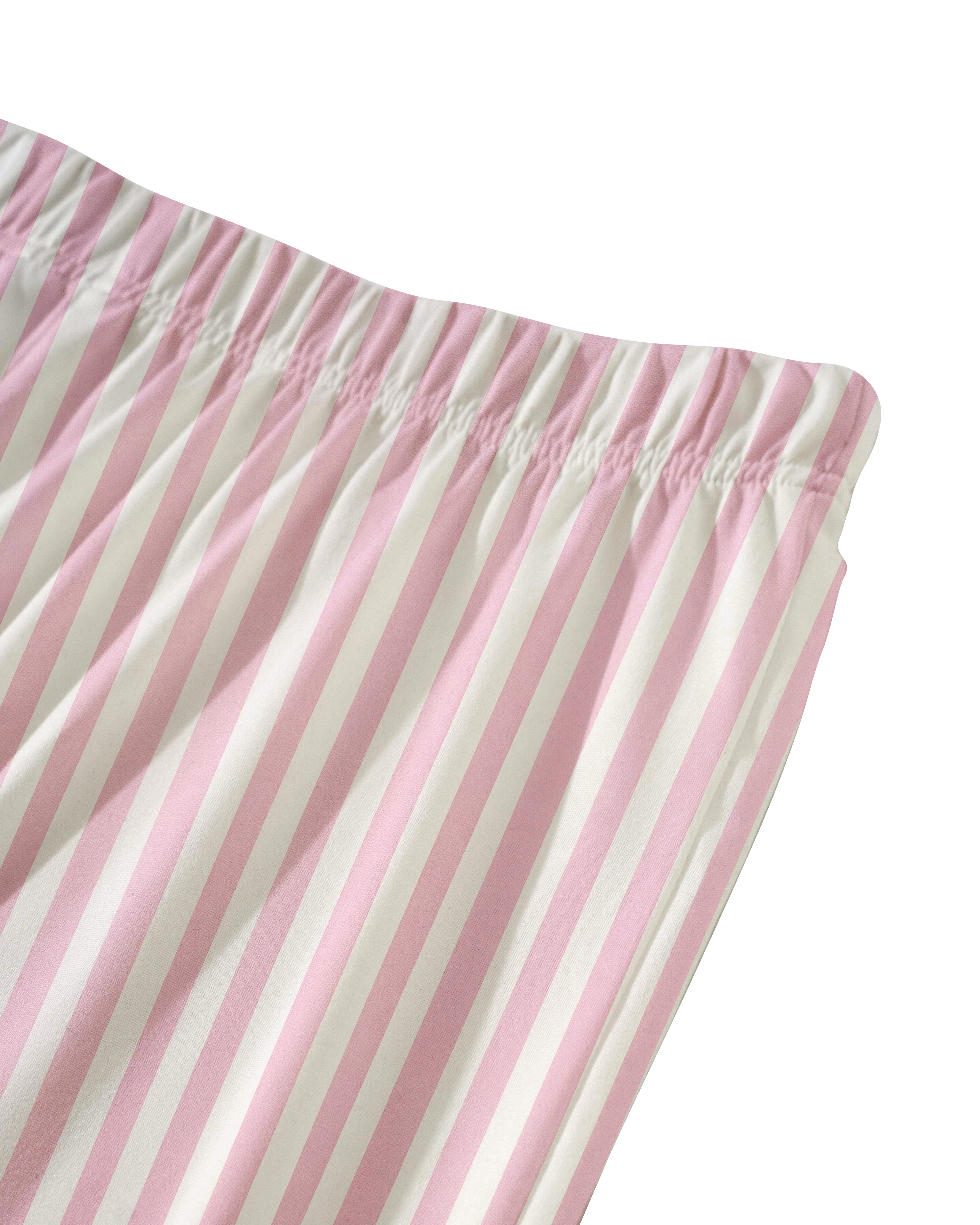 TheRetroTee Soft Pink Stripes Vintage Pajama Set