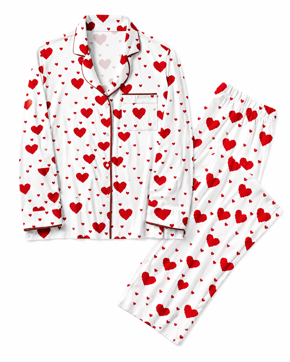 TheRetroTee Scarlet HeartsVintage Pajama Set