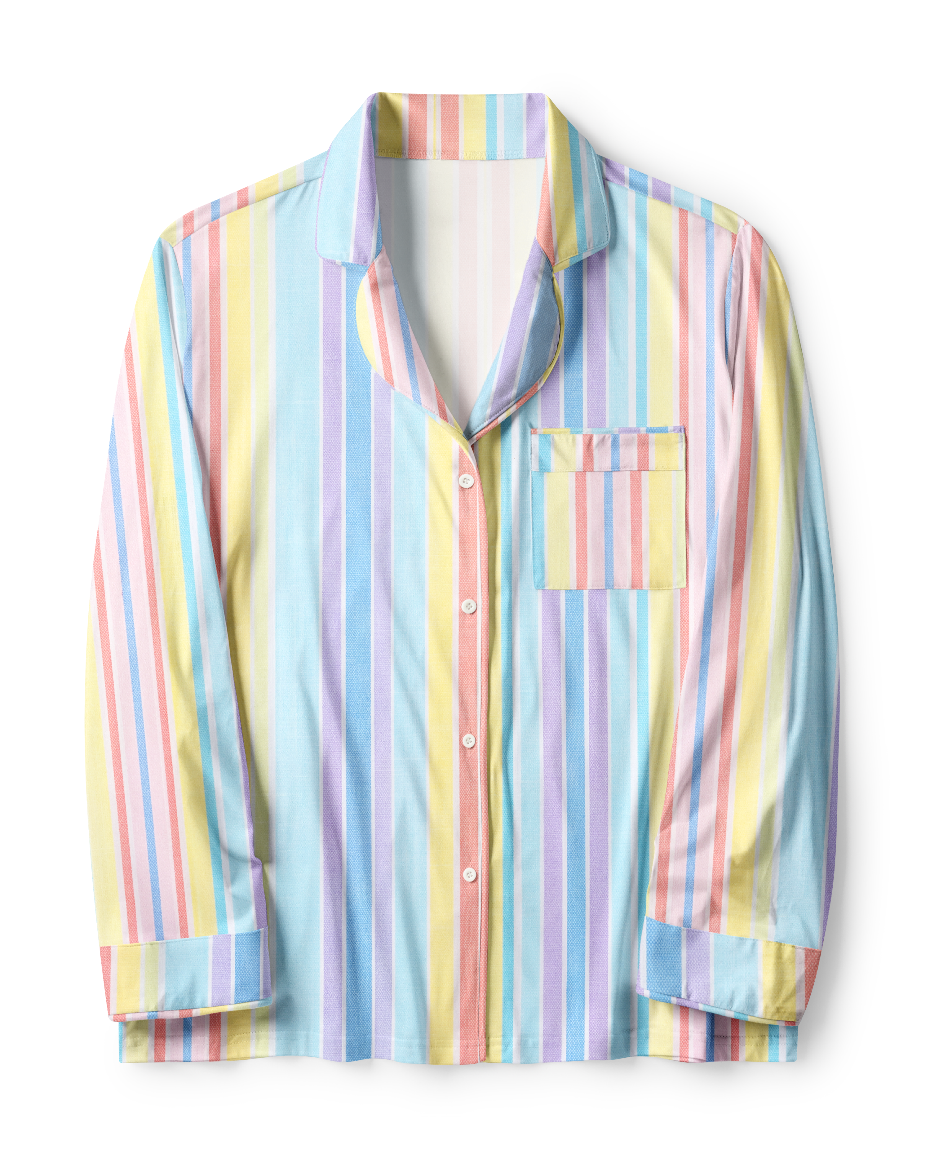 TheRetroTee Bright Pastel Stripes Vintage Pajama Set