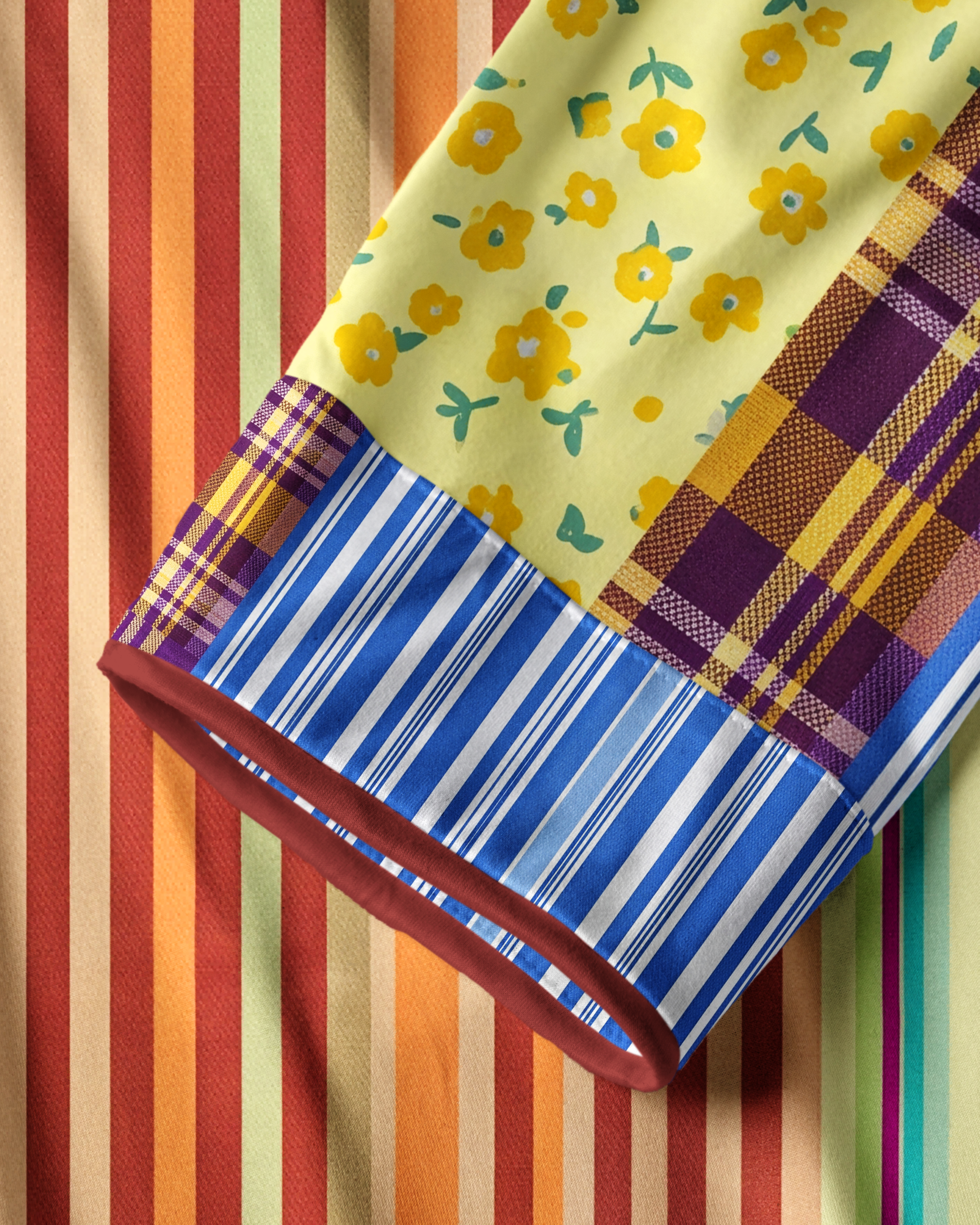 TheRetroTee Mixed Retro Textiles Vintage Pajama Set