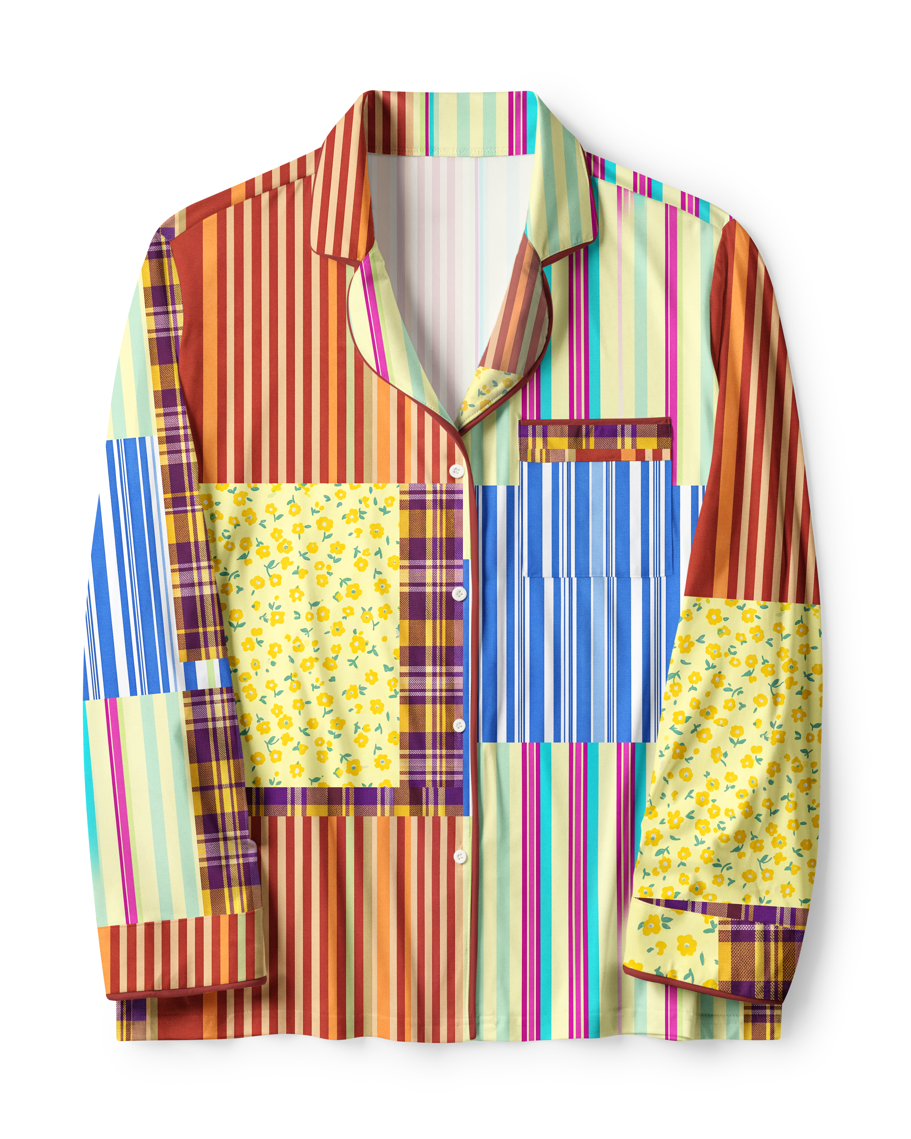 TheRetroTee Mixed Retro Textiles Vintage Pajama Set