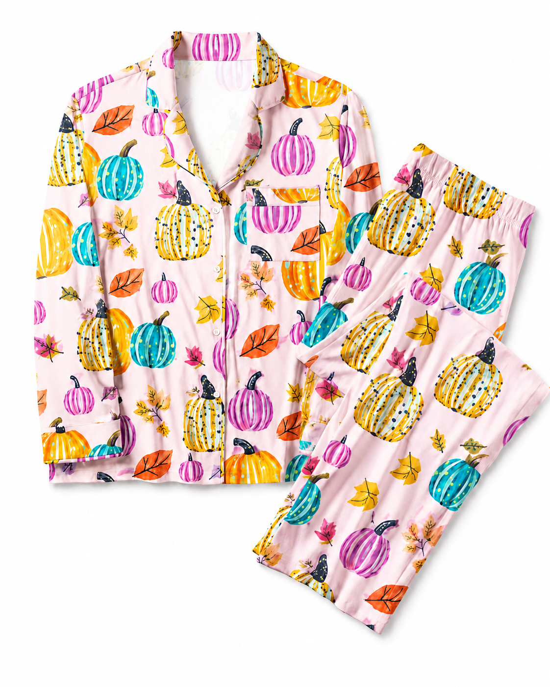TheRetroTee Harvest Pumpkin Vintage Pajama Set