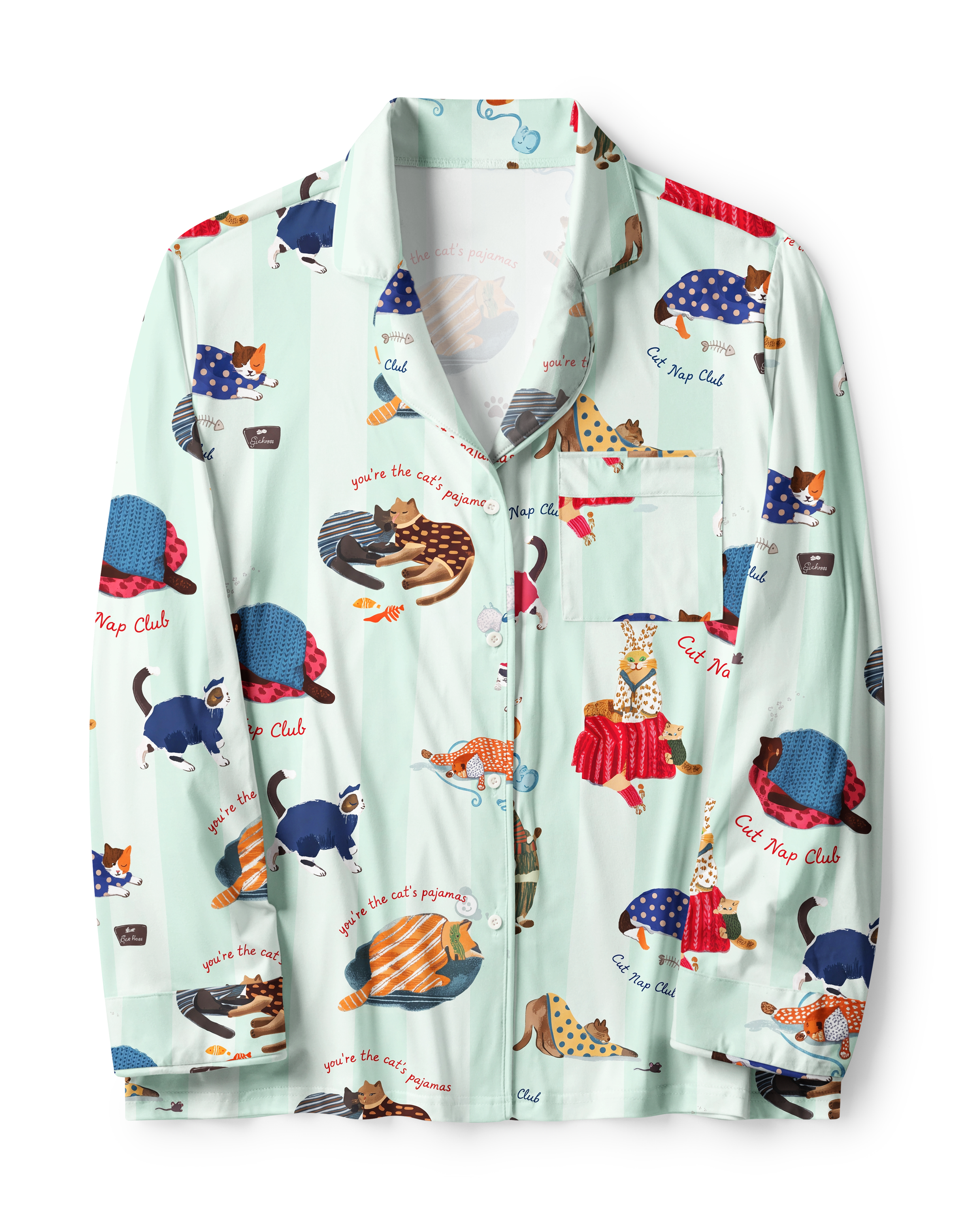 TheRetroTee cat lady Vintage Pajama Set