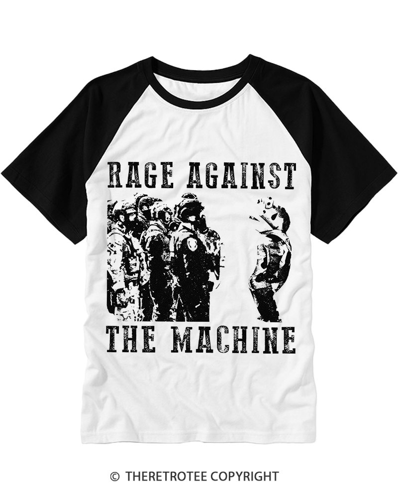 TheRetroTee Protest Rock Inspired Frog 1990s Raglan Baseball T-Shirt