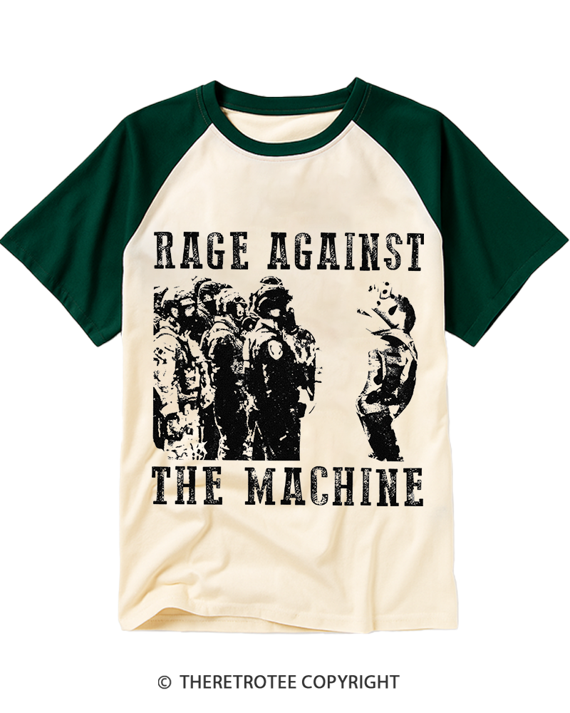 TheRetroTee Protest Rock Inspired Frog 1990s Raglan Baseball T-Shirt