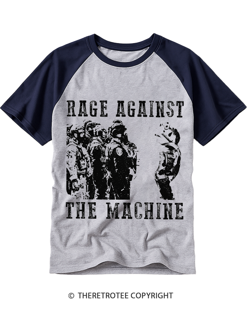 TheRetroTee Protest Rock Inspired Frog 1990s Raglan Baseball T-Shirt