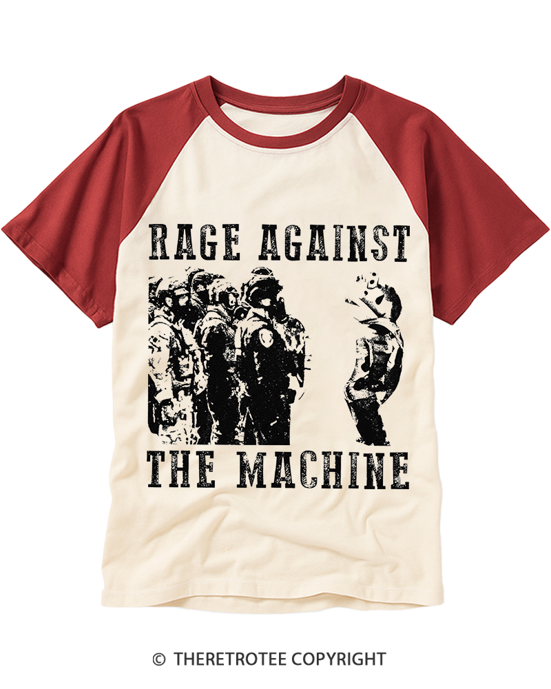 TheRetroTee Protest Rock Inspired Frog 1990s Raglan Baseball T-Shirt