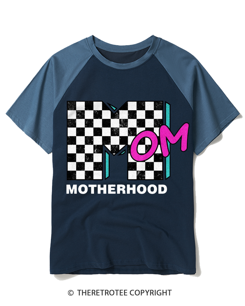 TheRetroTee Motherhood Logo 1980s Raglan Baseball T-Shirt