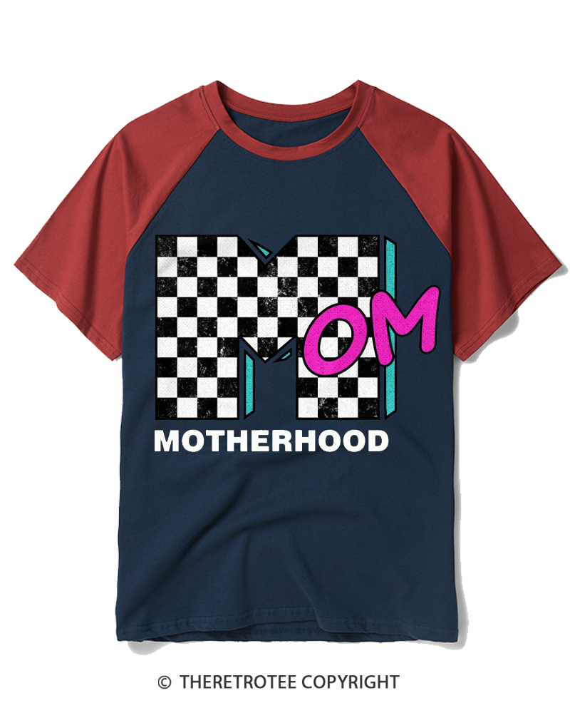 TheRetroTee Motherhood Logo 1980s Raglan Baseball T-Shirt