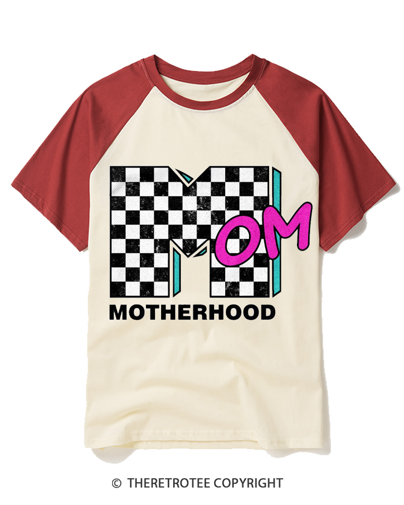 TheRetroTee Motherhood Logo 1980s Raglan Baseball T-Shirt
